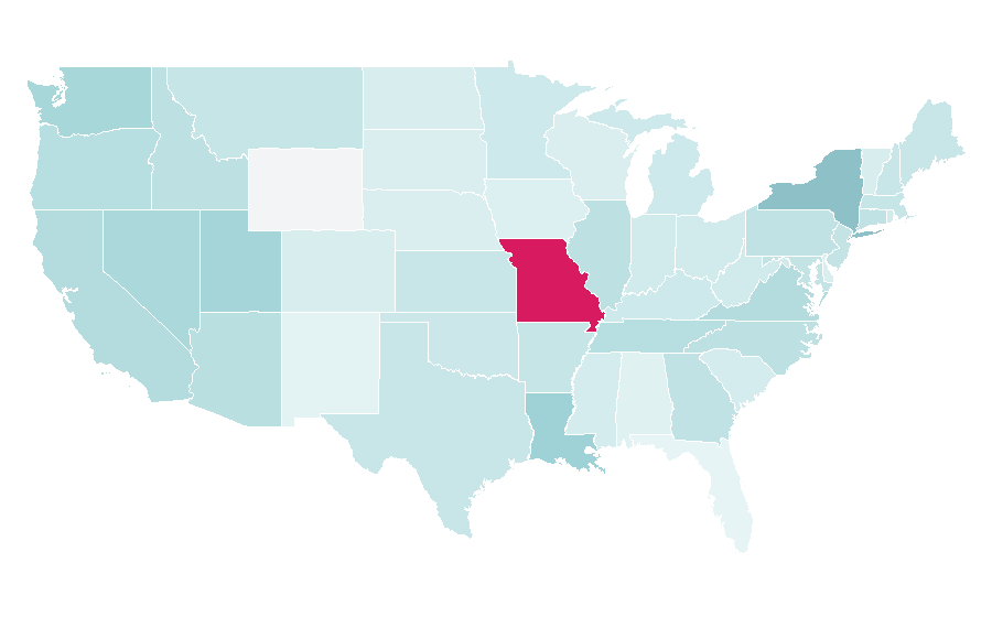 Affinité par région — Brassiere, États-Unis