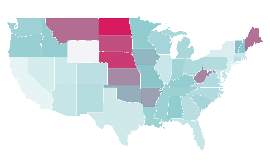 Affinity by region — Bread machine, United States