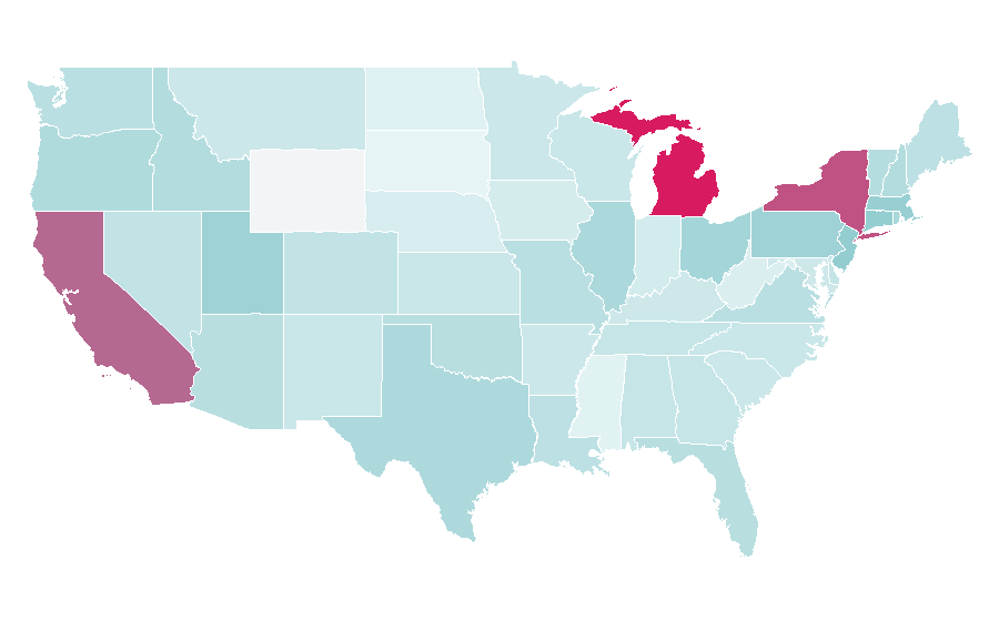 Affinity by region — Breakfast at Tiffany's (film), United States