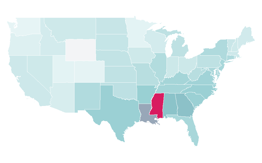 Affinity by region — Breast Cancer awareness, United States