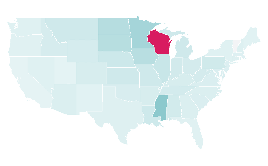 Affinity by region — Brett Favre, United States