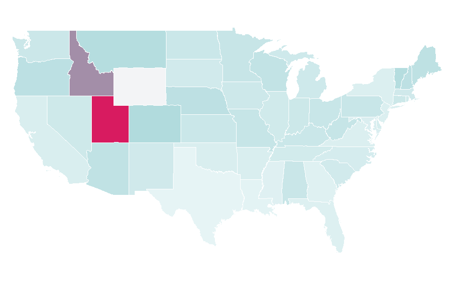 Affinity by region — Brian Regan (comedian), United States