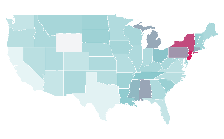 Affinity by region — Bridal registry, United States