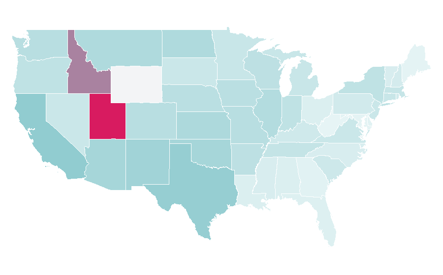 Affinity by region — Bride Wars, United States