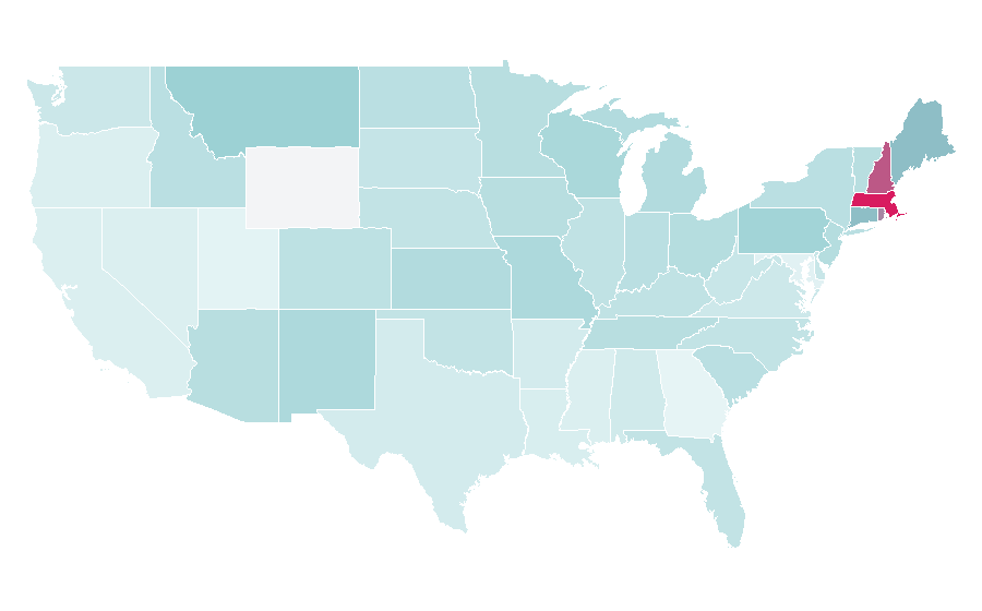 Affinity by region — Bridget Moynahan, United States