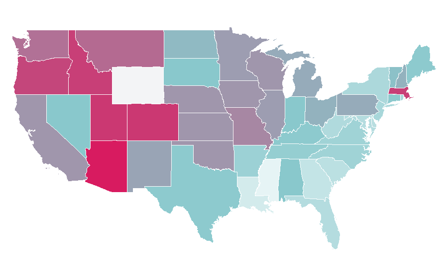Affinity by region — Brie Larson, United States