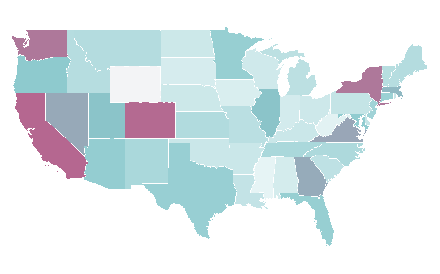Affinity by region — Briggs & Riley, United States