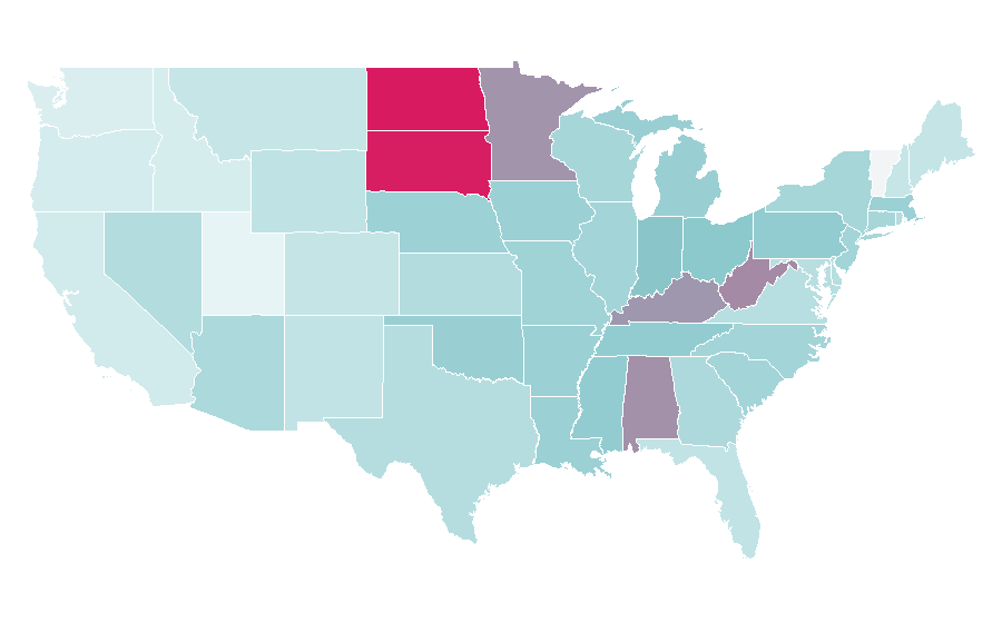 Affinity by region — Brock Lesnar, United States