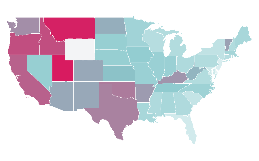 Affinity by region — Brokeback Mountain, United States