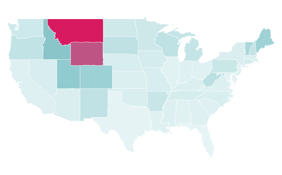 Affinity by region — Brown trout, United States