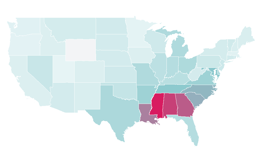 Affinity by region — Bruce Bruce, United States