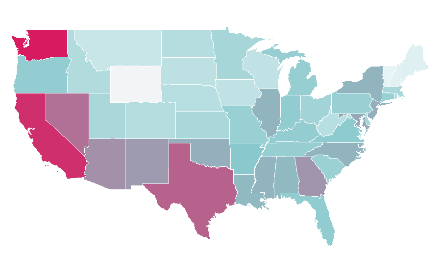 Affinity by region — Bruce Lee, United States