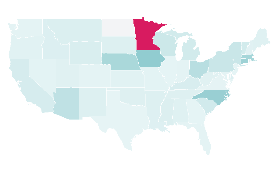 Affinity by region — Bruegger's Bagels, United States