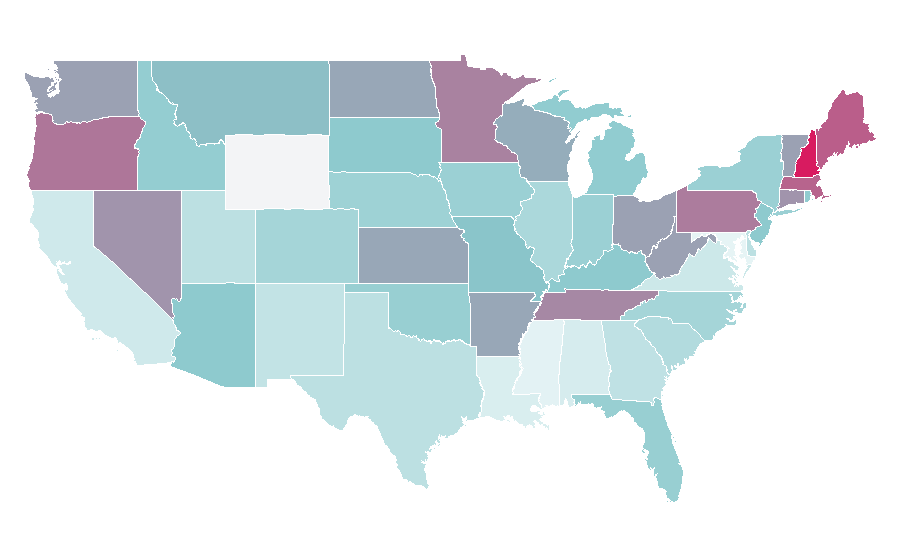 Affinity by region — Bryan Adams, United States