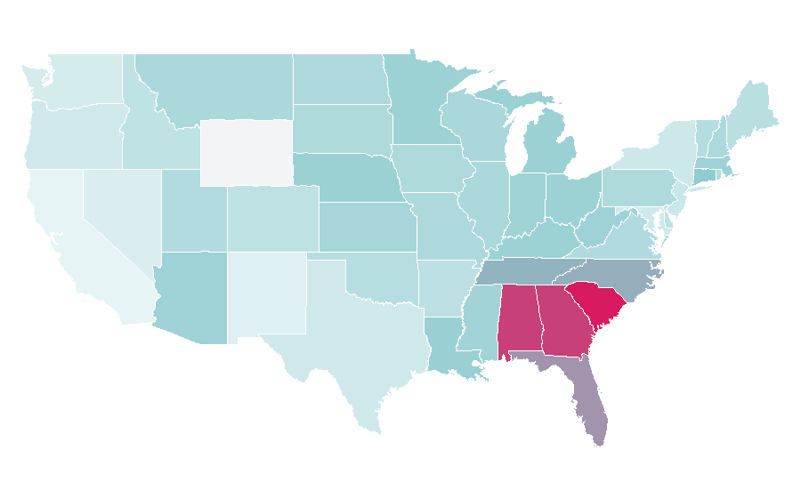 Affinity by region — Bubba Watson, United States