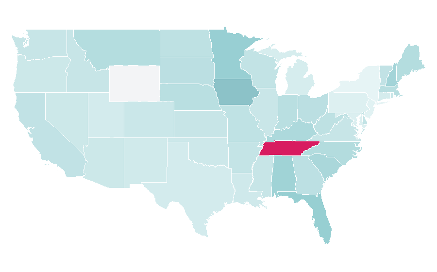 Affinity by region — Bubble Up, United States