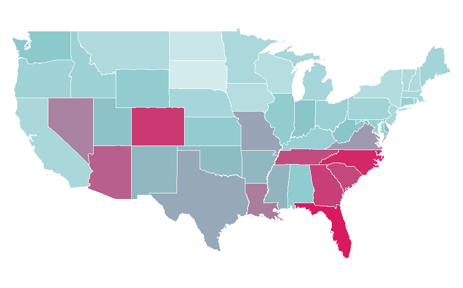 Affinity by region — Budget Truck Rental, United States