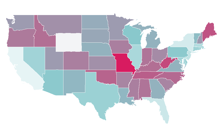 Affinity by region — Bug-out bag, United States