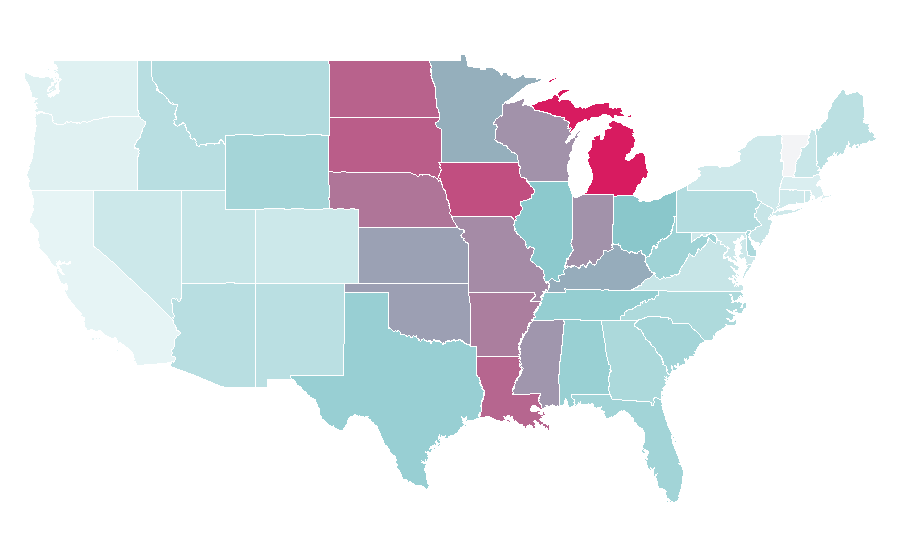 Affinity by region — Buick Enclave, United States