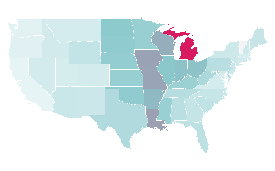 Affinity by region — Buick Envision, United States