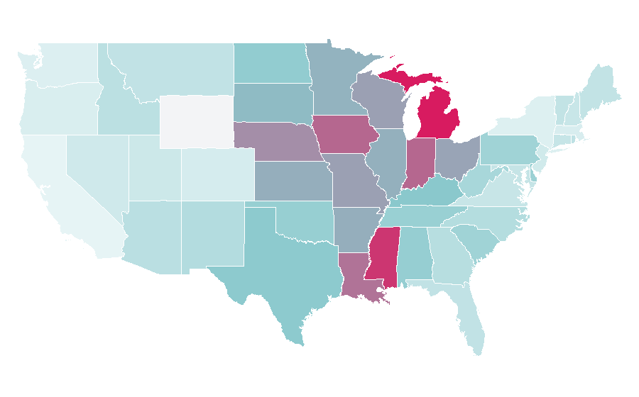 Affinity by region — Buick LaCrosse, United States