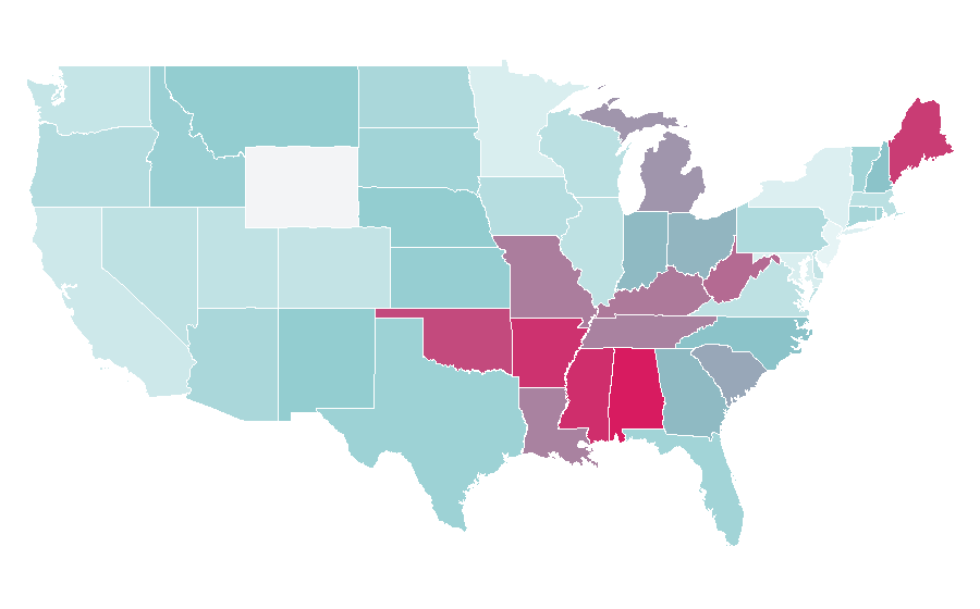 Affinity by region — Bullmastiff, United States