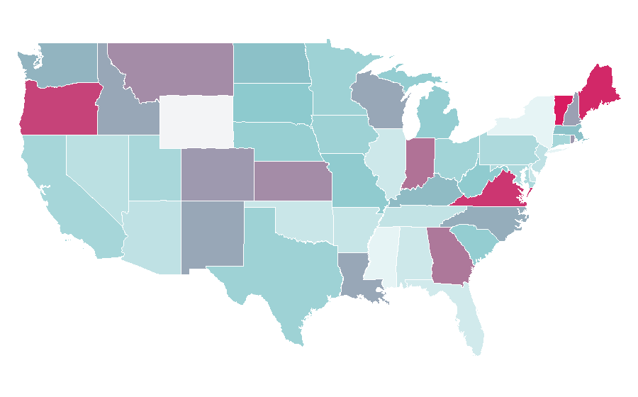 Affinity by region — Bumper sticker, United States