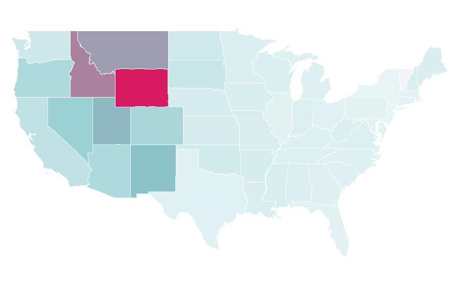Affinity by region — Bureau of Land Management, United States