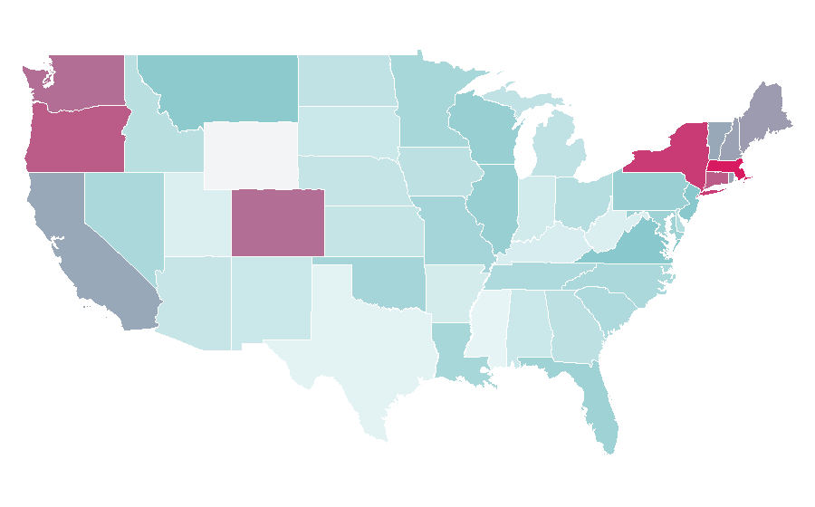 Affinity by region — Burgundy wine, United States