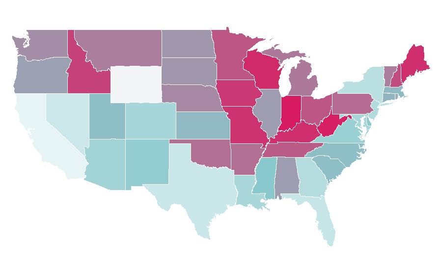Affinity by region — Burl Ives, United States