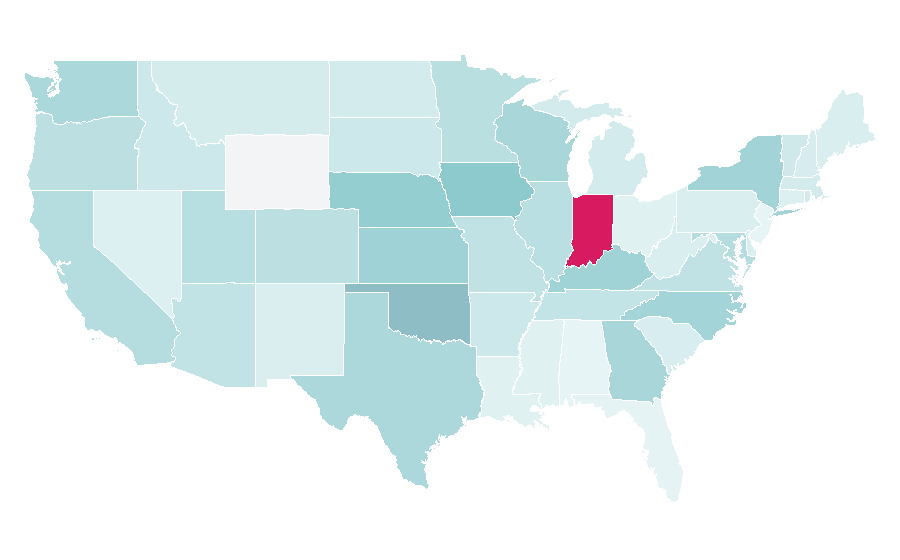 Affinity by region — Burmese language, United States