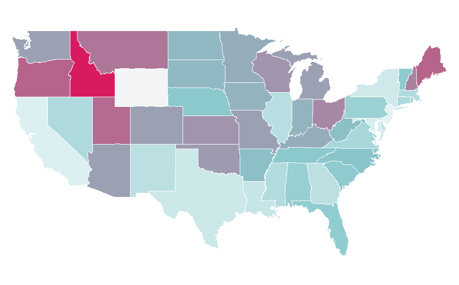 Affinity by region — burn notice, United States