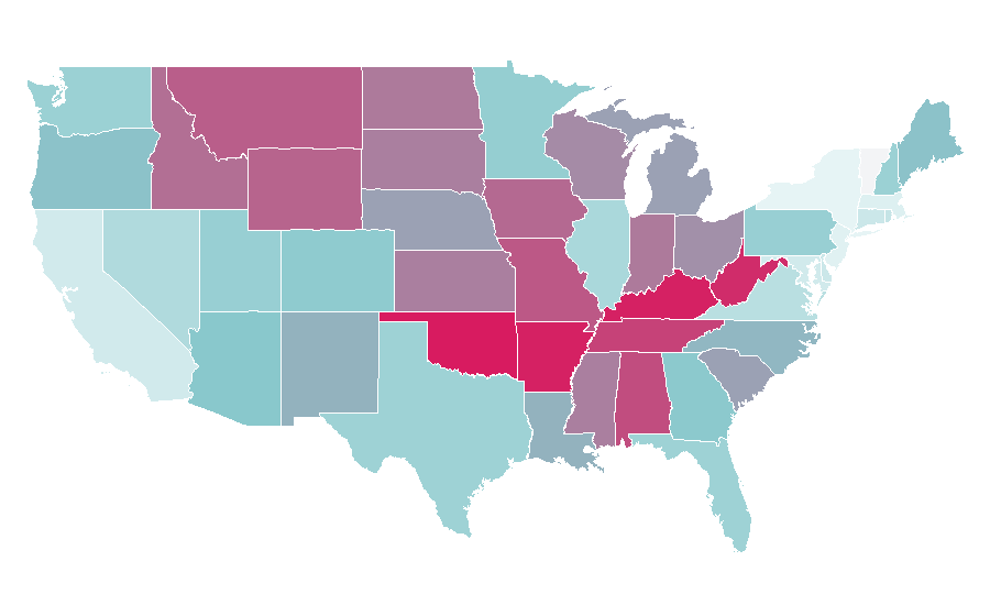 Affinity by region — Burt Reynolds, United States