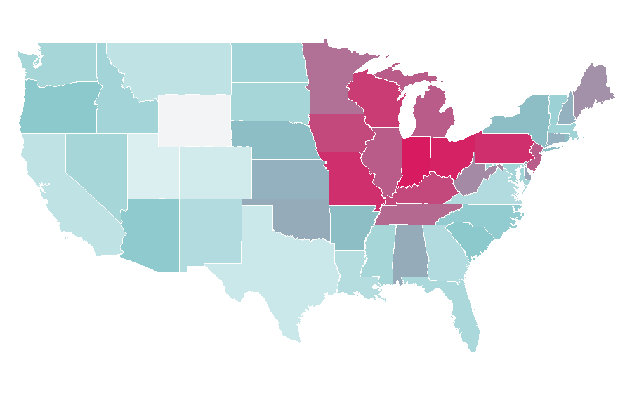 Affinity by region — Burt Ward, United States