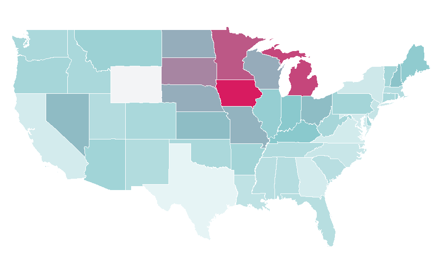 Affinity by region — Burton Cummings, United States