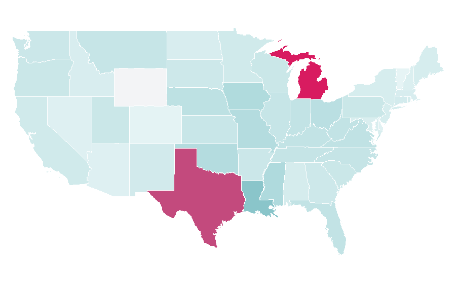 Affinity by region — Bush (band), United States