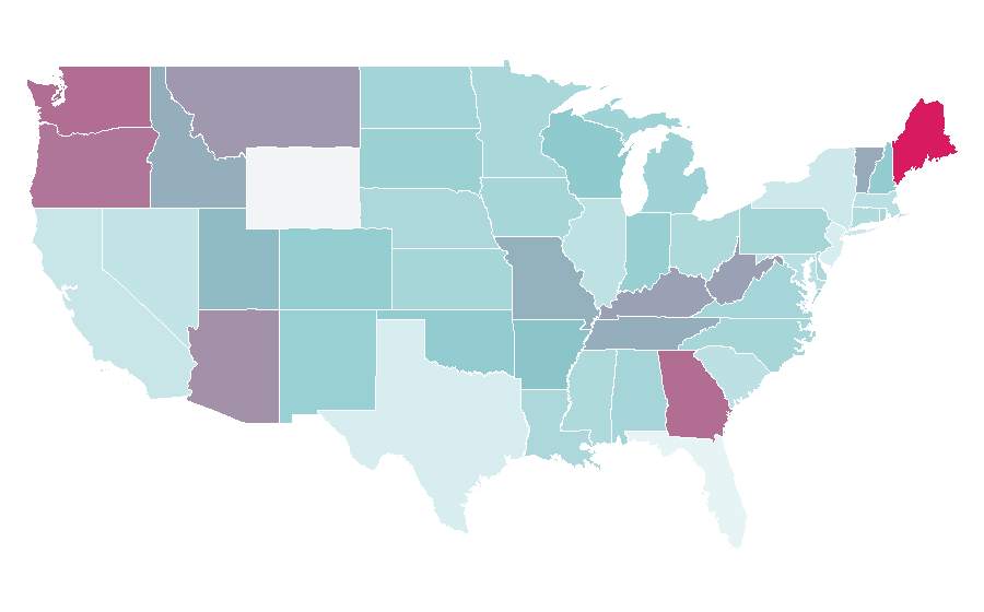 Affinity by region — Bushcraft, United States
