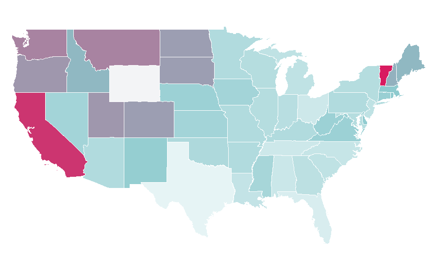 Affinity by region — Bushfires in Australia, United States