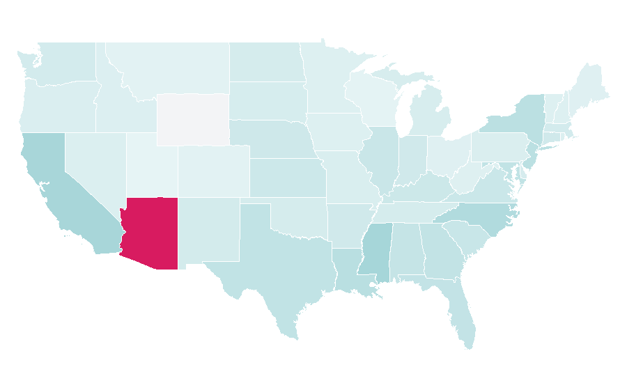 Affinity by region — Business administration, United States