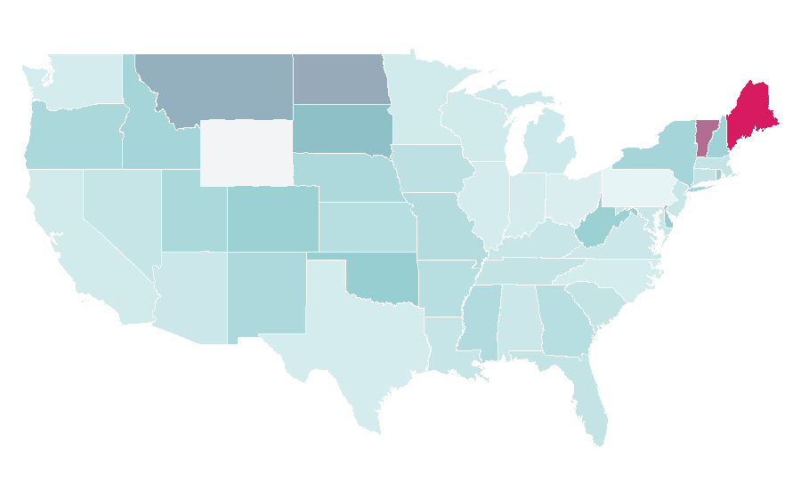 Affinity by region — Business networking, United States