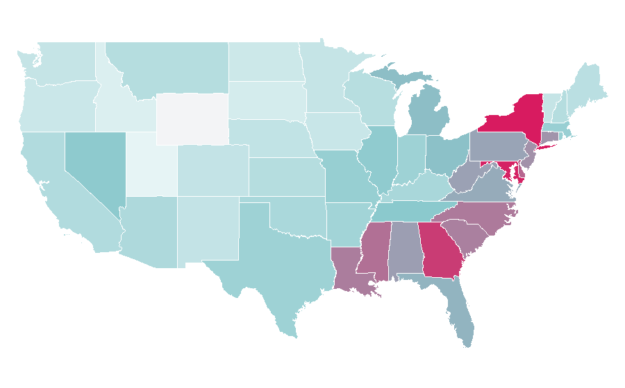 Affinity by region — Busta Rhymes, United States