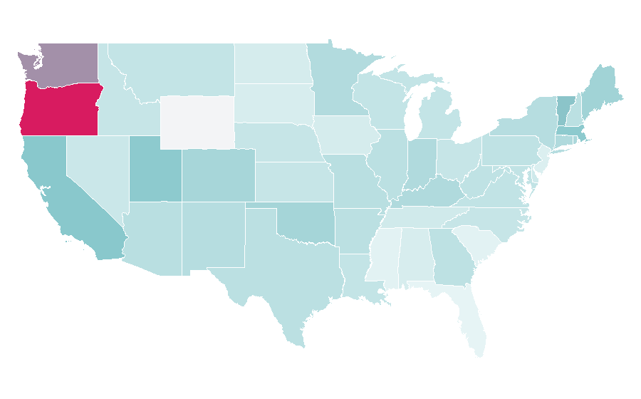 Affinity by region — But I'm a Cheerleader, United States