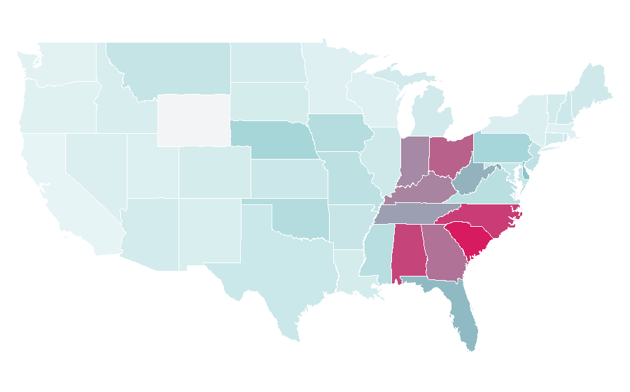 Affinity by region — Buy Here Pay Here, United States