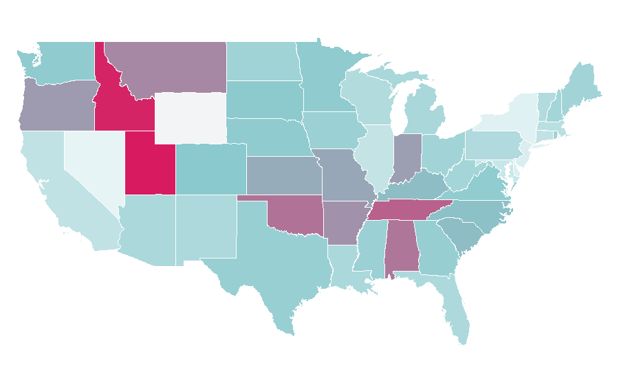 Affinity by region — C. S. Lewis, United States