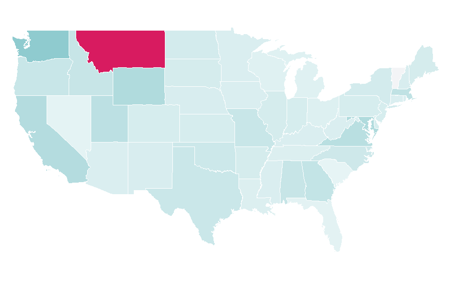 Affinity by region — C Sharp (programming language), United States