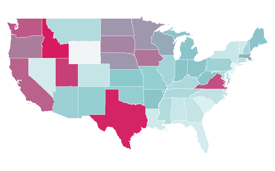 Afinidad por región — Caffeine, Estados Unidos