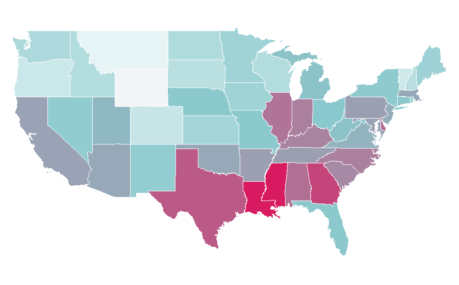 Affinity by region — Caillou, United States