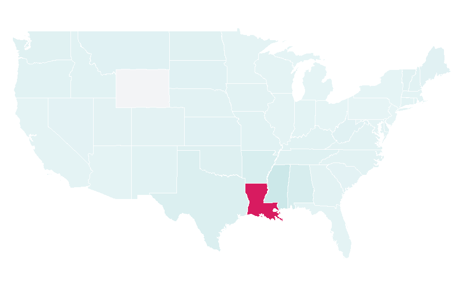 Affinity by region — Cajun French, United States