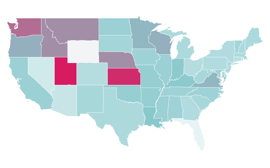 Affinité par région — Cake decorating, États-Unis