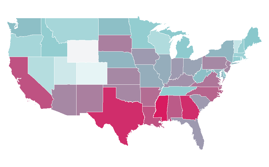 Affinity by region — Calcium, United States